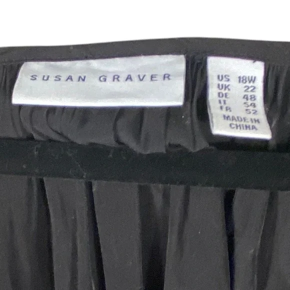 Susan Graver Black Pheasant Style Blouse 18W - Picture 4 of 9